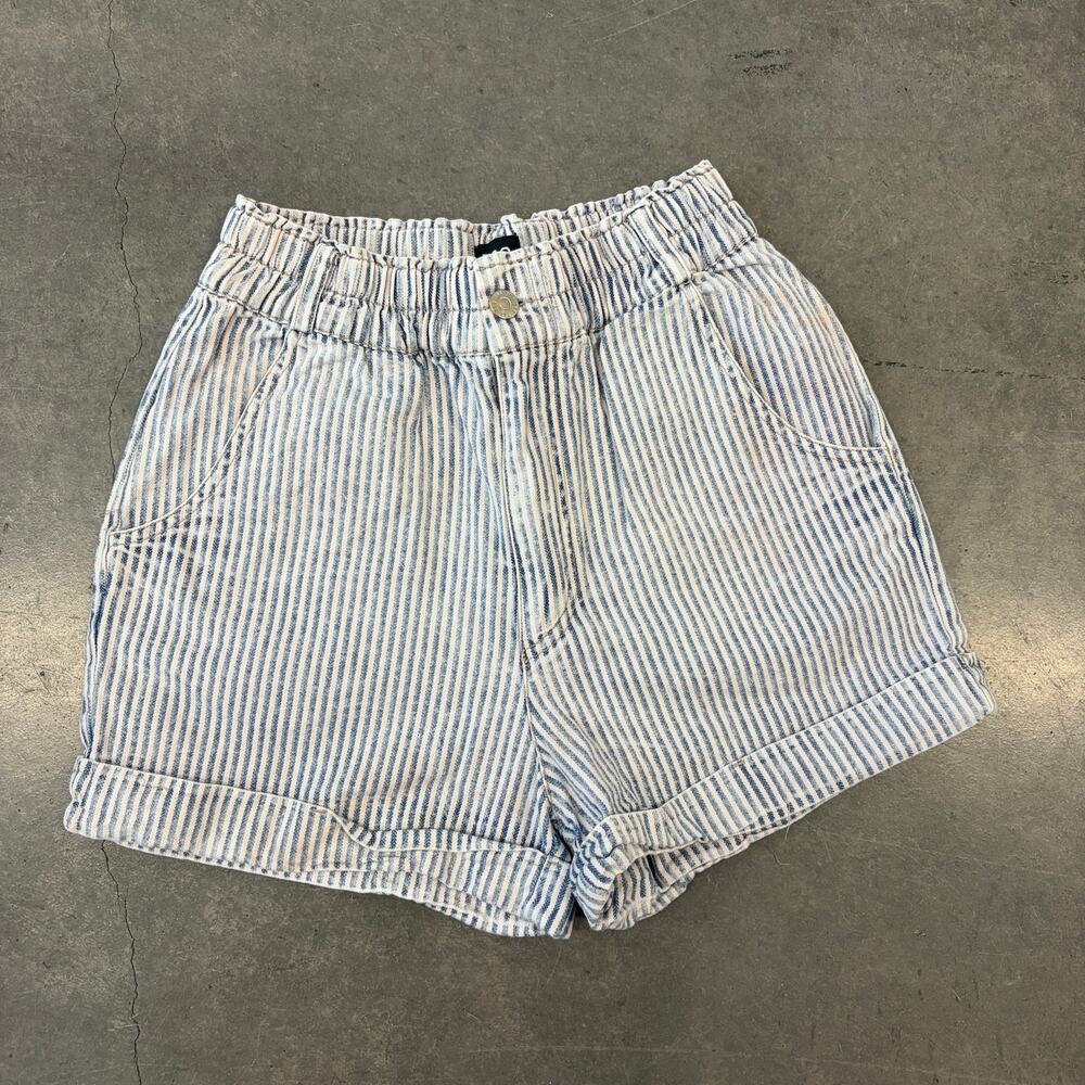 Vintage Y2k Bdg Pinstripe Light Wash High Waisted Shorts Women's Small